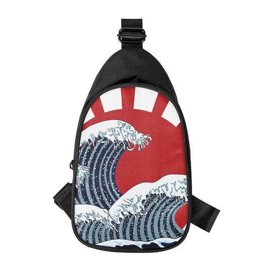 The Great Kanagawa Wave Print Chest Bag