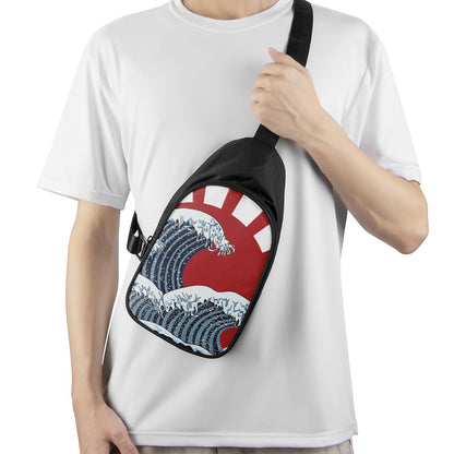 The Great Kanagawa Wave Print Chest Bag