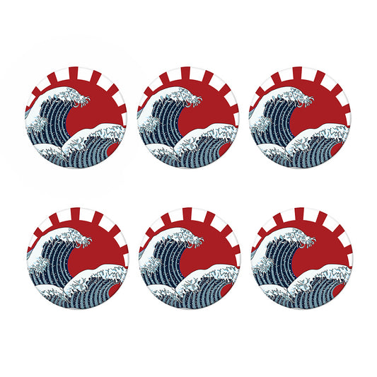 The Great Kanagawa Wave Print Coaster Set