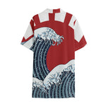 The Great Kanagawa Wave Print Cotton Hawaiian Shirt