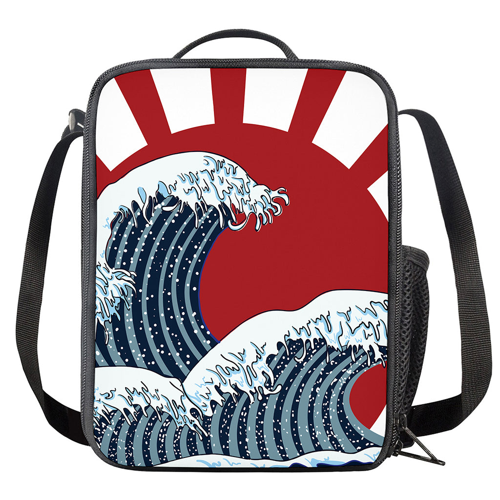 The Great Kanagawa Wave Print Crossbody Lunch Bag