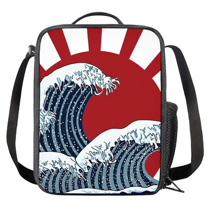 The Great Kanagawa Wave Print Crossbody Lunch Bag