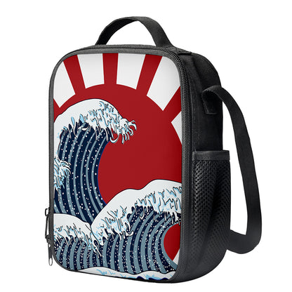 The Great Kanagawa Wave Print Crossbody Lunch Bag