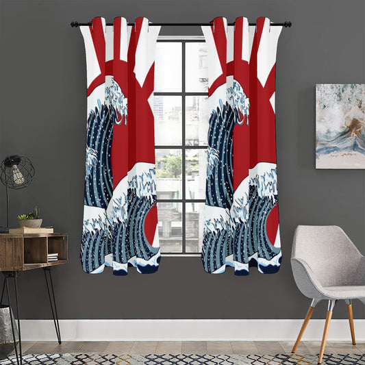 The Great Kanagawa Wave Print Curtain