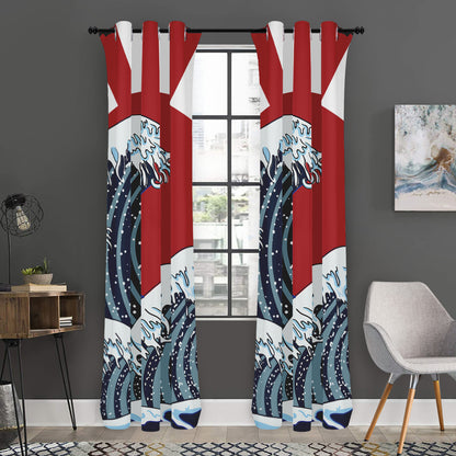 The Great Kanagawa Wave Print Curtain