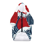 The Great Kanagawa Wave Print Dog Zip Up Hoodie