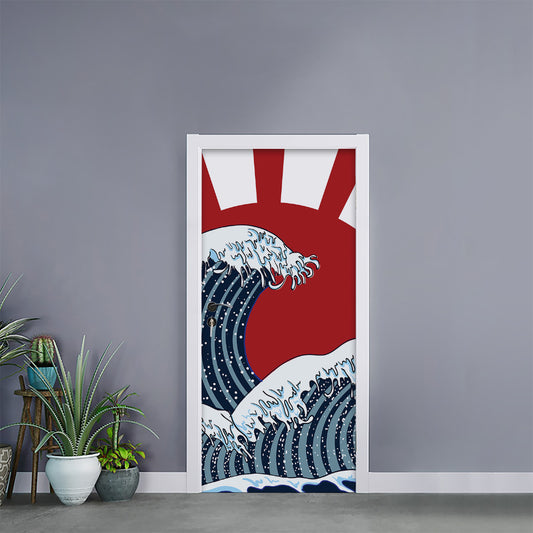 The Great Kanagawa Wave Print Door Sticker