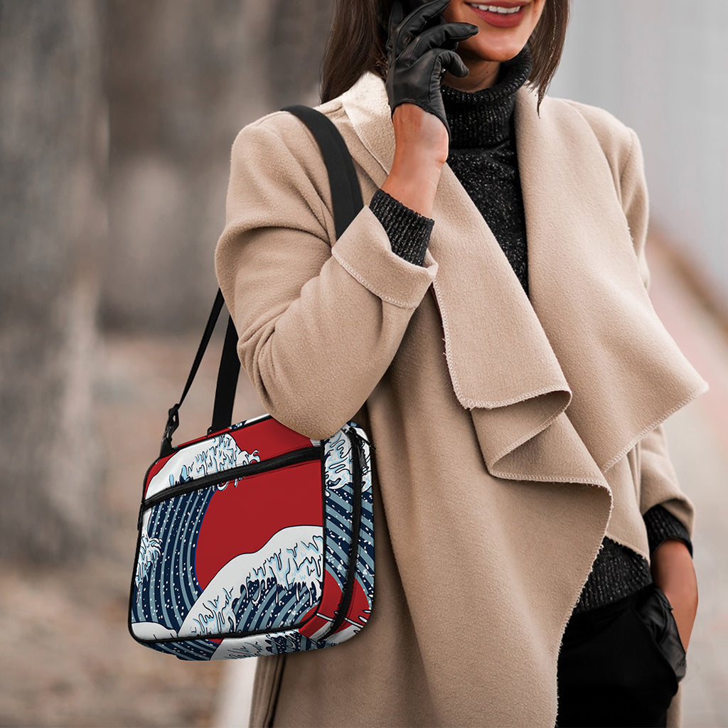 The Great Kanagawa Wave Print Double Strap Bible Bag