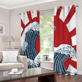 The Great Kanagawa Wave Print Extra Wide Grommet Curtains