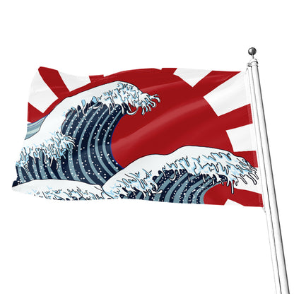 The Great Kanagawa Wave Print Flag