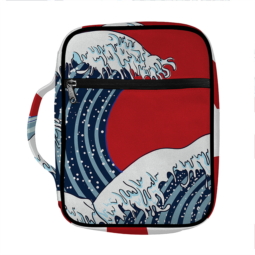 The Great Kanagawa Wave Print Front Pocket Bible Bag