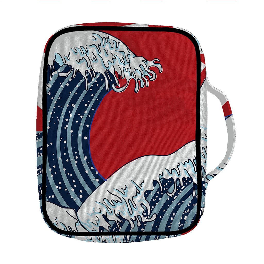 The Great Kanagawa Wave Print Front Pocket Bible Bag
