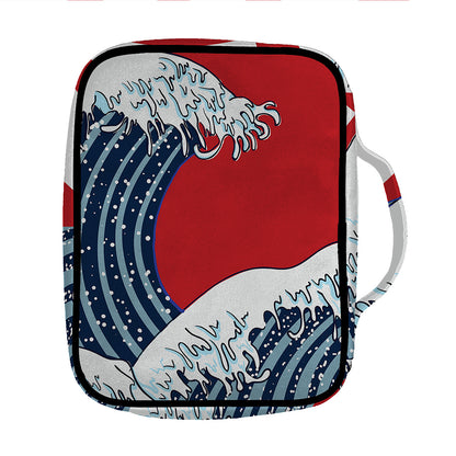 The Great Kanagawa Wave Print Front Pocket Bible Bag