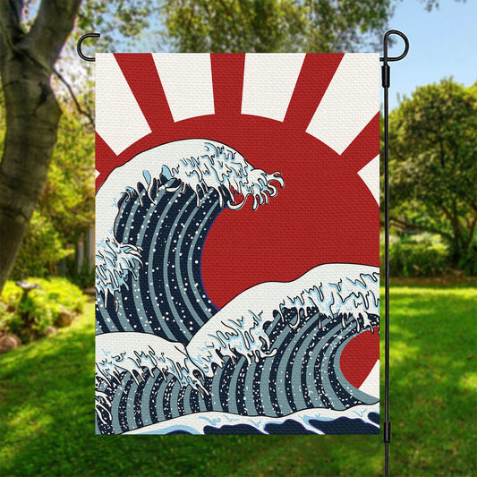The Great Kanagawa Wave Print Garden Flag