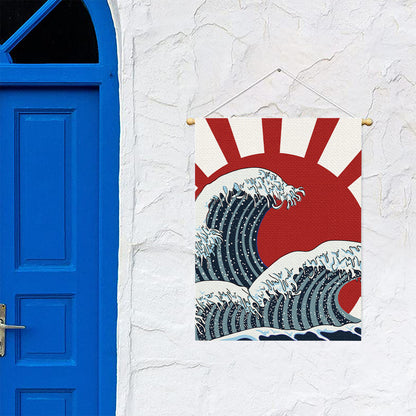 The Great Kanagawa Wave Print Garden Flag
