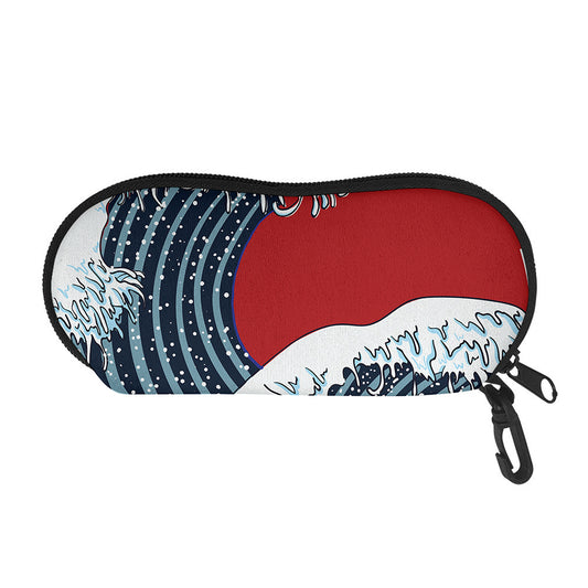 The Great Kanagawa Wave Print Glasses Case