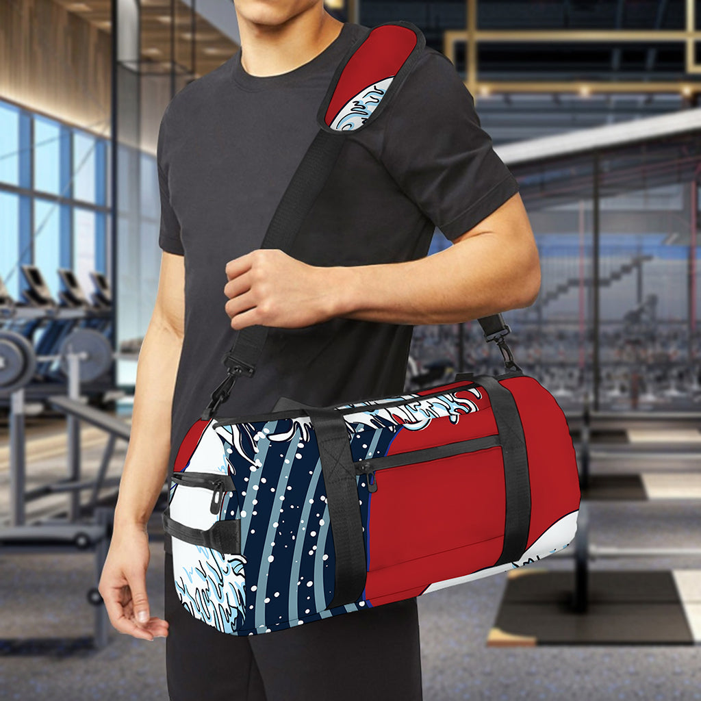 The Great Kanagawa Wave Print Gym Bag