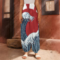 The Great Kanagawa Wave Print Harem Pants