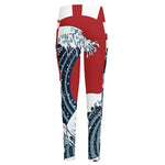 The Great Kanagawa Wave Print High-Waisted Pocket Leggings