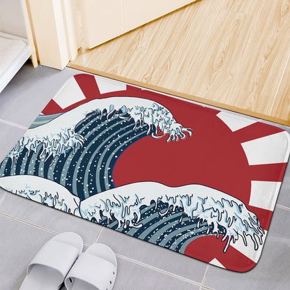 The Great Kanagawa Wave Print Indoor Door Mat