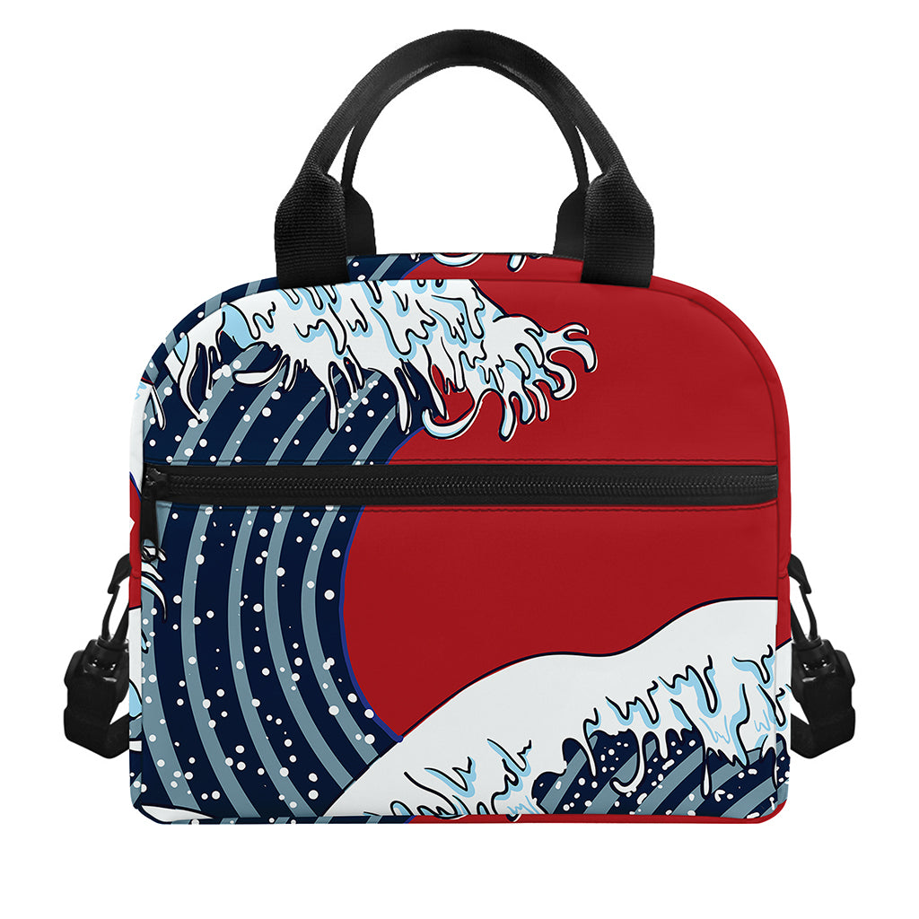 The Great Kanagawa Wave Print Insulated Lunch Bag