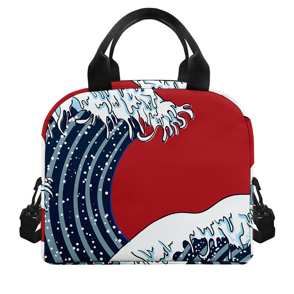 The Great Kanagawa Wave Print Insulated Lunch Bag