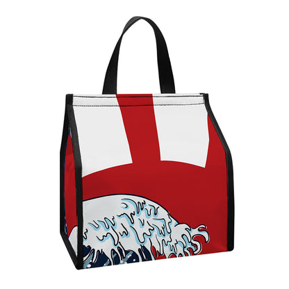 The Great Kanagawa Wave Print Insulated Lunch Tote