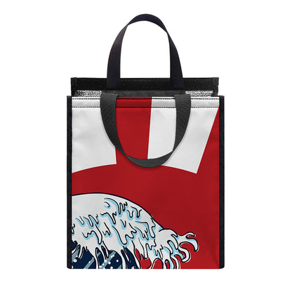 The Great Kanagawa Wave Print Insulated Lunch Tote