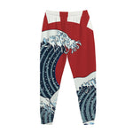 The Great Kanagawa Wave Print Jogger Pants