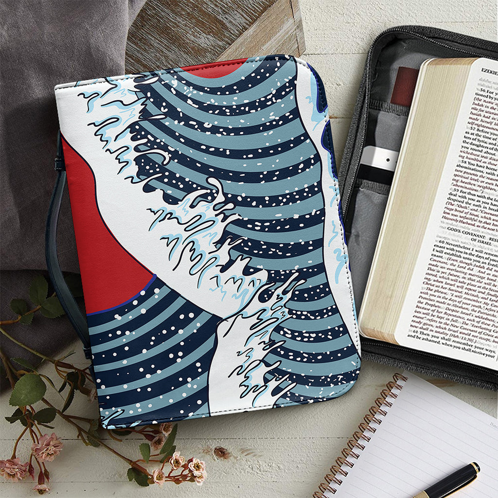 The Great Kanagawa Wave Print Leather Bible Cover
