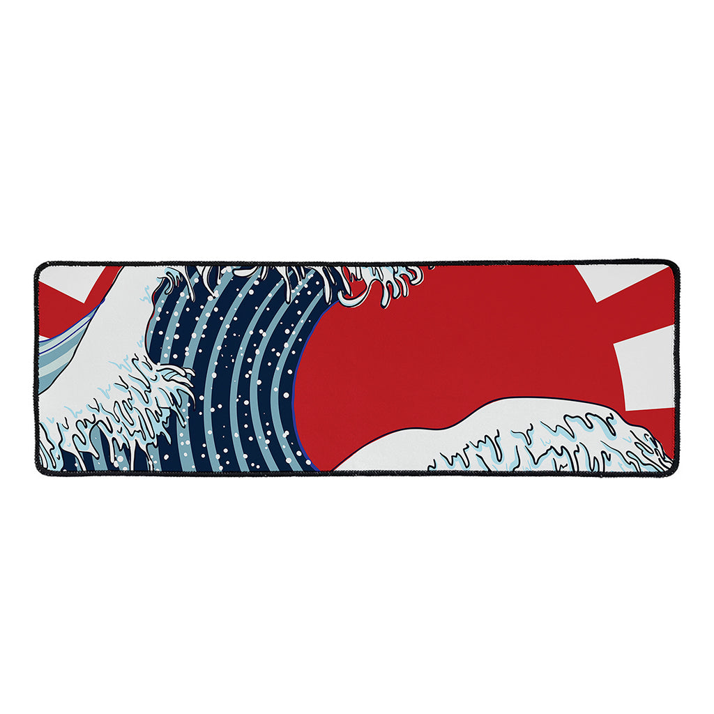 The Great Kanagawa Wave Print Long Kitchen Mat