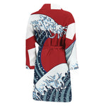 The Great Kanagawa Wave Print Men's Bathrobe