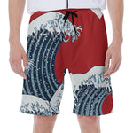 The Great Kanagawa Wave Print Men's Beach Shorts
