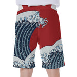 The Great Kanagawa Wave Print Men's Beach Shorts