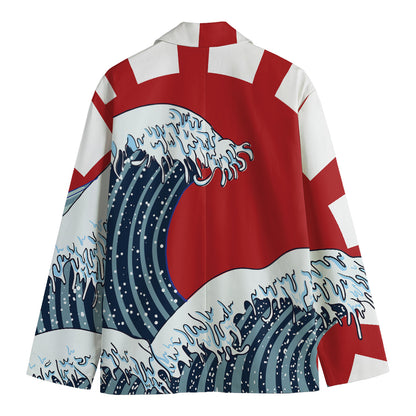 The Great Kanagawa Wave Print Men's Blazer