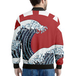The Great Kanagawa Wave Print Men's Bomber Jacket