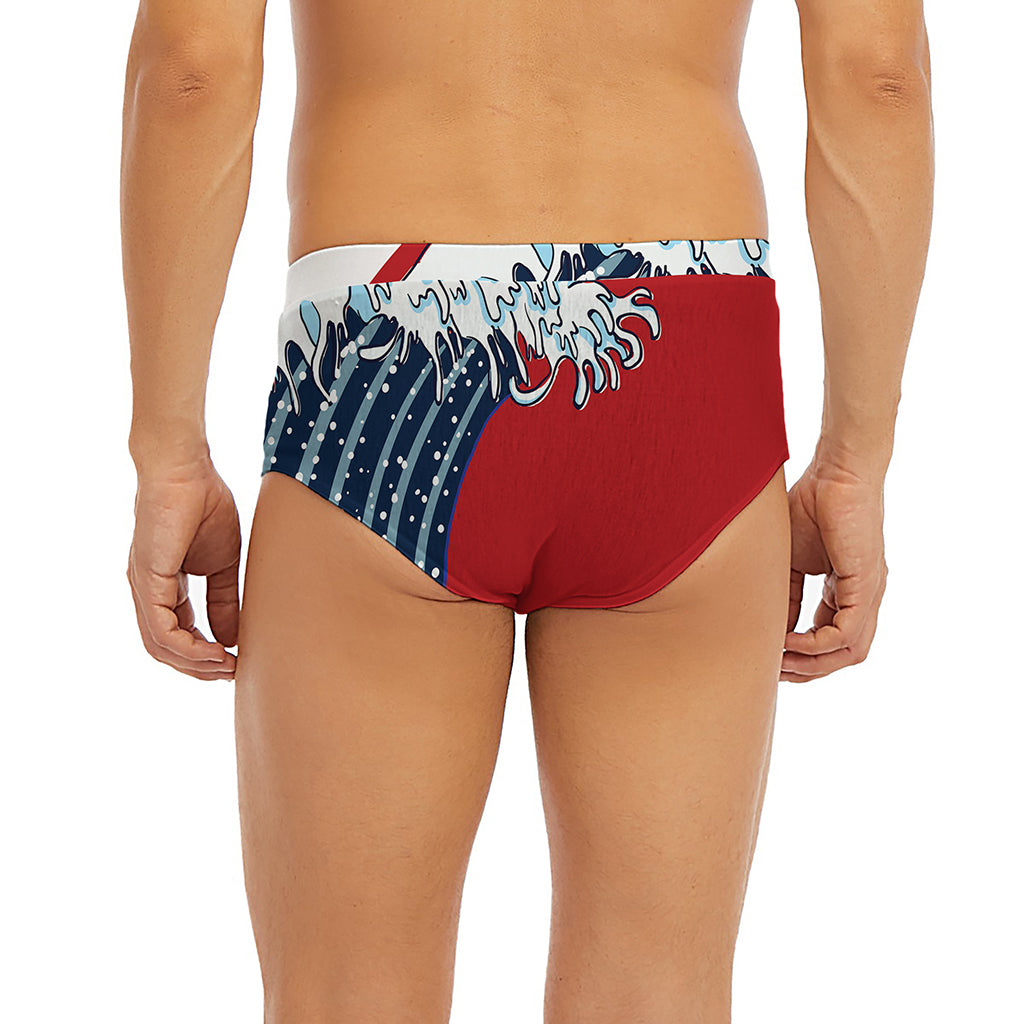The Great Kanagawa Wave Print Men's Briefs