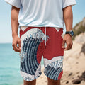 The Great Kanagawa Wave Print Men's Cargo Shorts