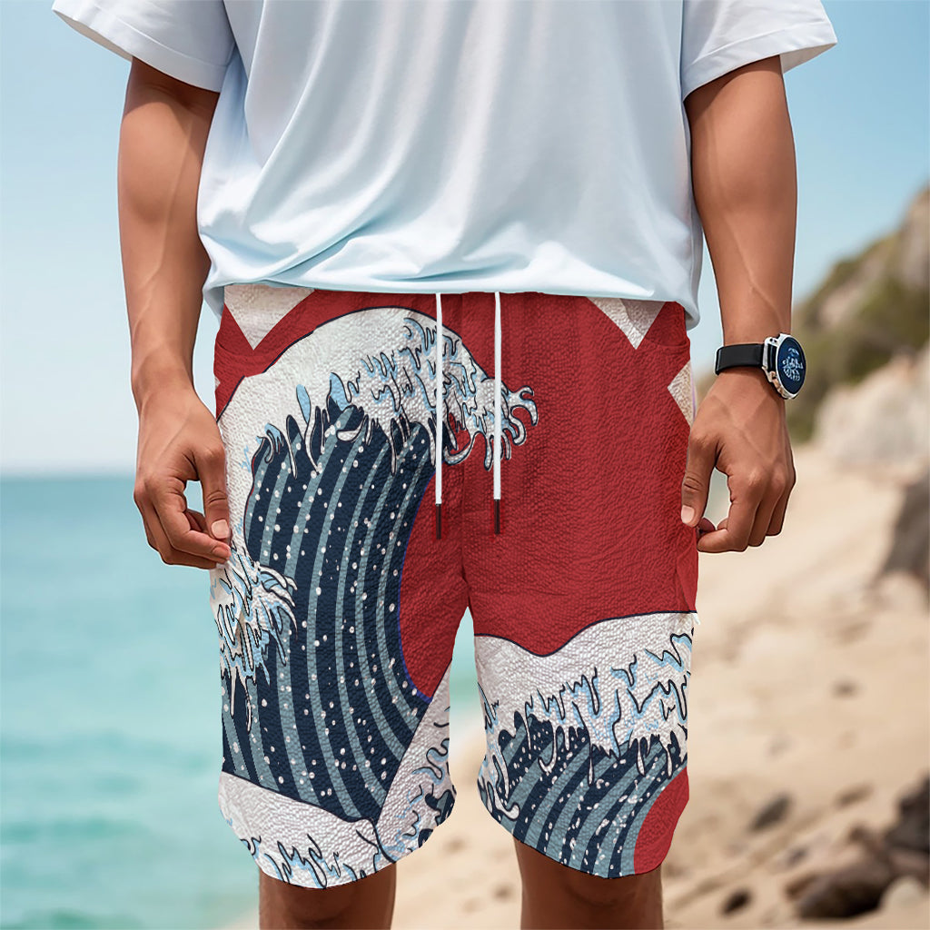 The Great Kanagawa Wave Print Men's Cargo Shorts