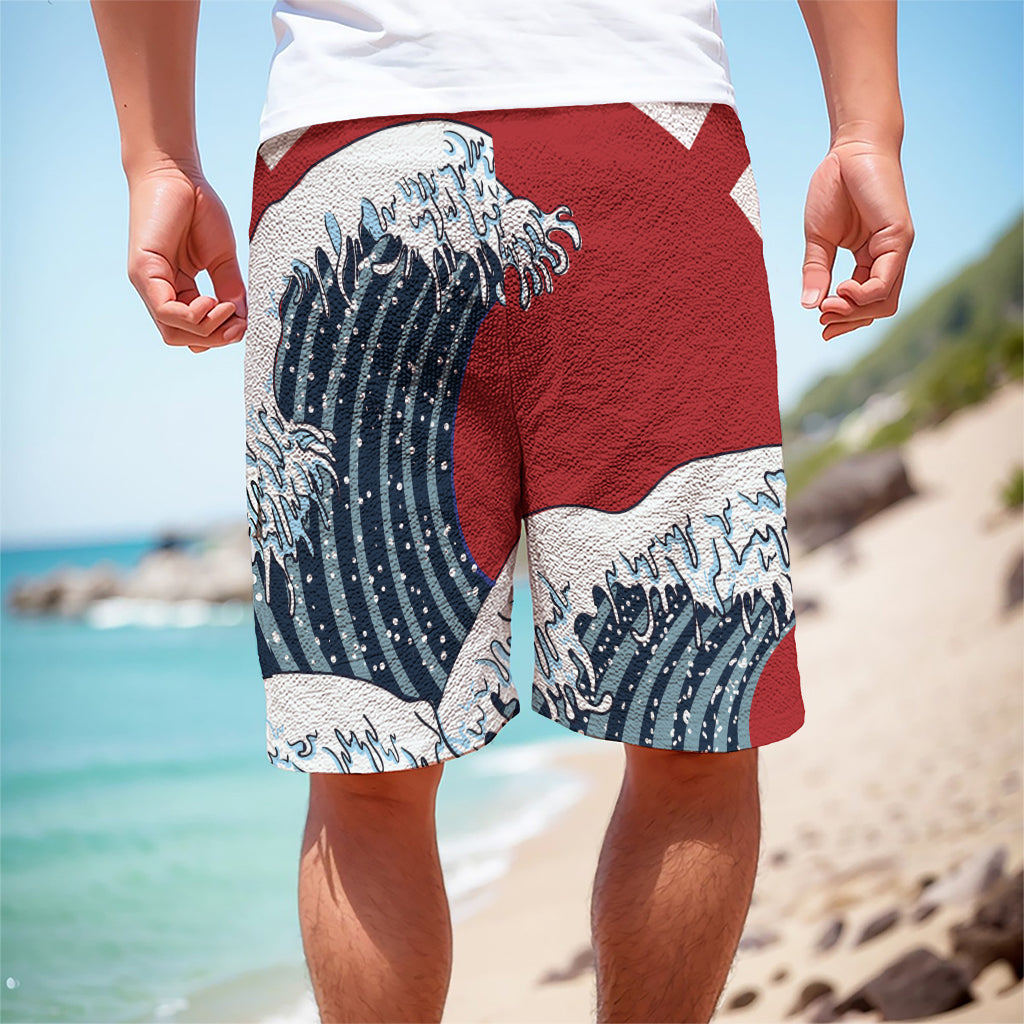 The Great Kanagawa Wave Print Men's Cargo Shorts