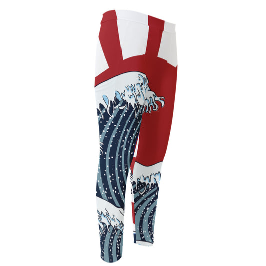 The Great Kanagawa Wave Print Men's Compression Pants