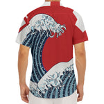 The Great Kanagawa Wave Print Men's Deep V-Neck Shirt