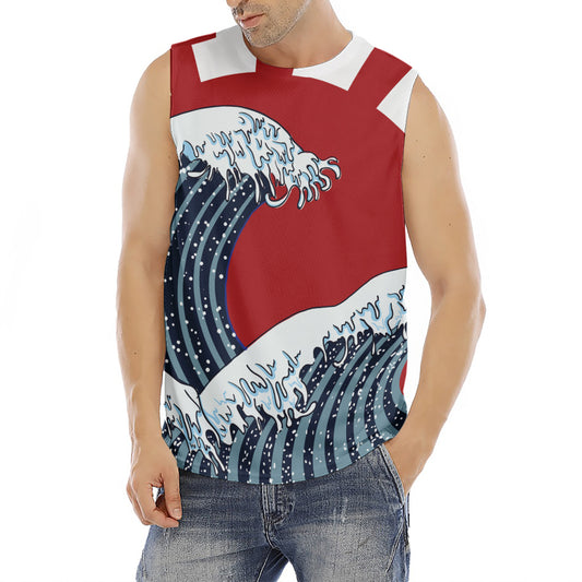 The Great Kanagawa Wave Print Men's Fitness Tank Top