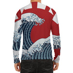 The Great Kanagawa Wave Print Men's Long Sleeve Rash Guard
