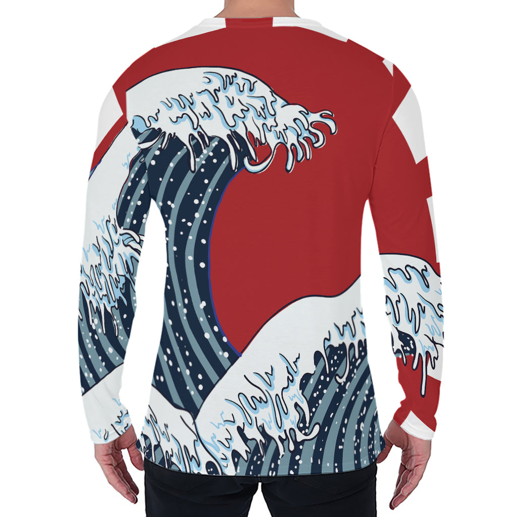 The Great Kanagawa Wave Print Men's Long Sleeve T-Shirt