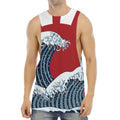 The Great Kanagawa Wave Print Men's Muscle Tank Top