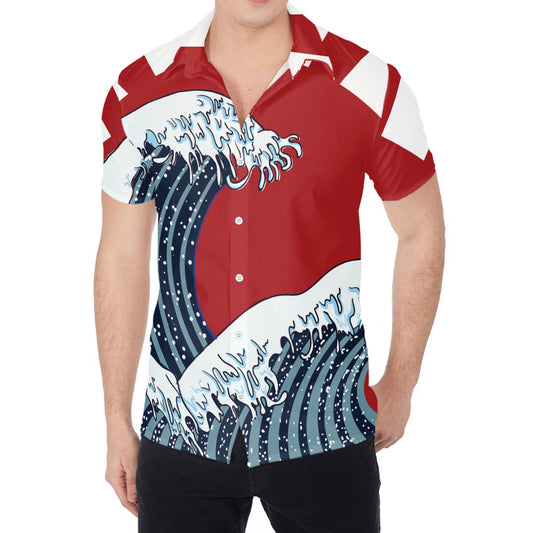 The Great Kanagawa Wave Print Men's Shirt