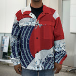 The Great Kanagawa Wave Print Men's Shirt Jacket