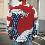 The Great Kanagawa Wave Print Men's Shirt Jacket