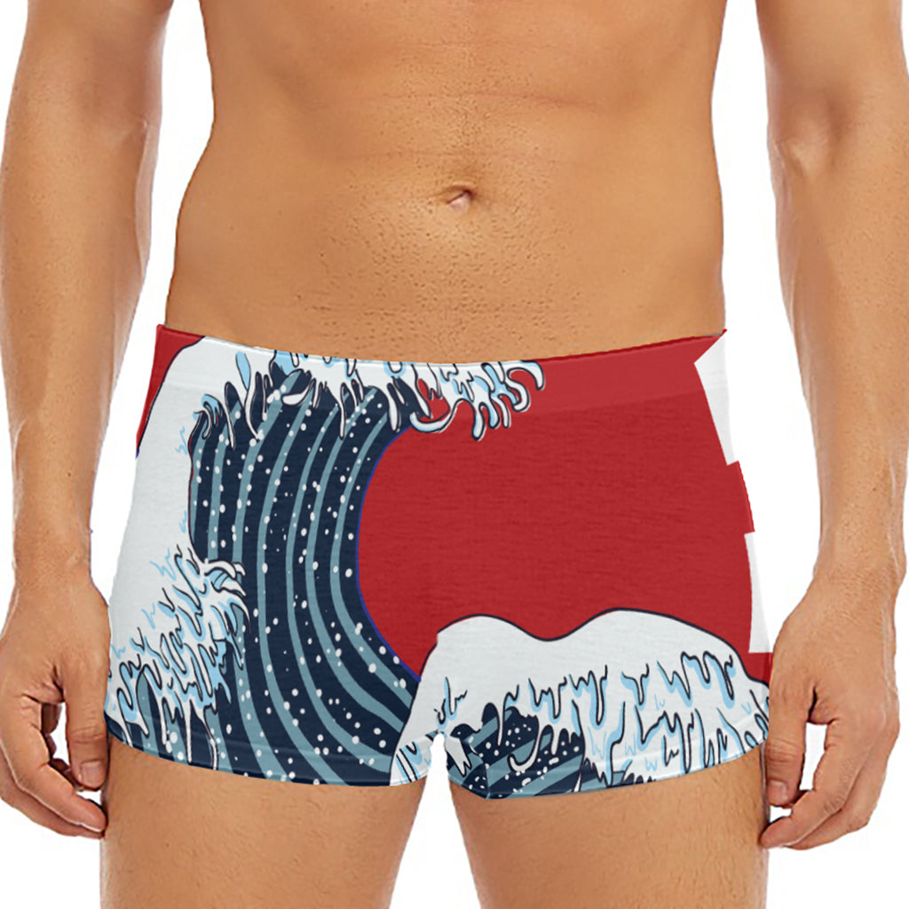 The Great Kanagawa Wave Print Men's Short Boxer Briefs